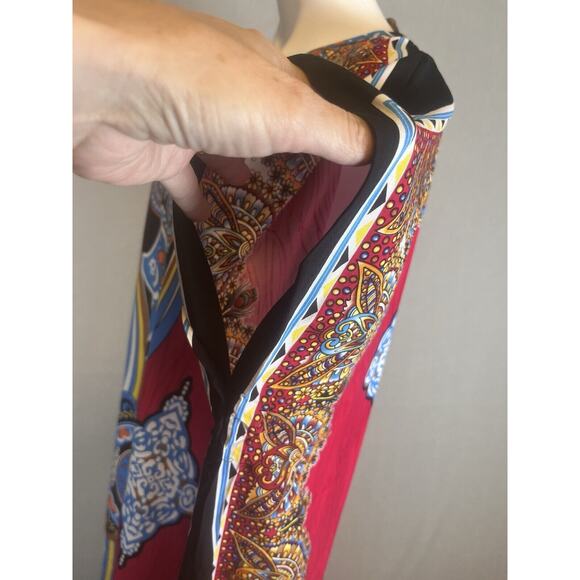 Kraton Mas Hadiputra Gemilang Batik Kaftan Modest No Side Slit House Dress Mumu - Picture 4 of 9